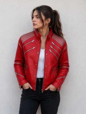 Michael Jackson Beat It Red Leather Jacket