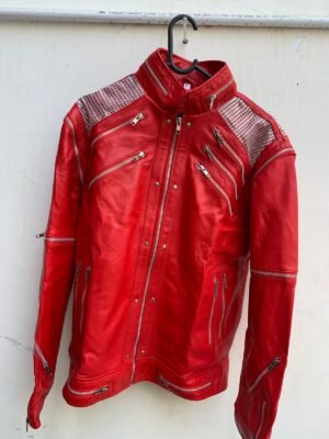Michael Jackson Beat It Red Leather Jacket